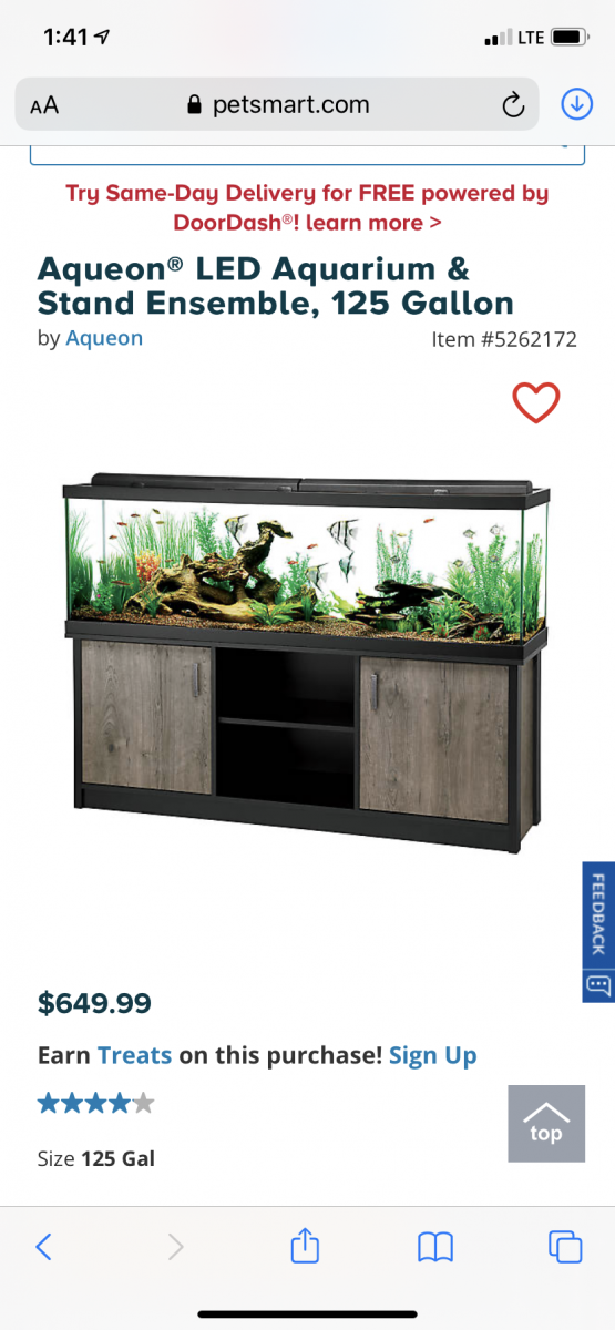 Aqueon 125 gallon outlet aquarium